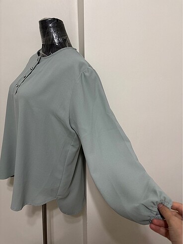 Diğer Düğme Detaylı Salaş Tunik Bluz