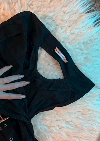 xs Beden Siyah Goth Mini Elbise Kemerli