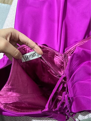 m Beden pembe Renk fuşya madonna yaka kısa balo/mezuniyet elbisesi