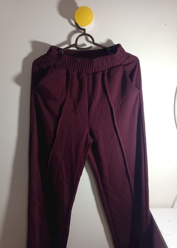 Oysho Bordo Kadın Pilili Rahat Kesim Pantolon