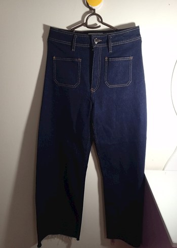 38 Beden Kadın Lacivert Midi Denim Jean