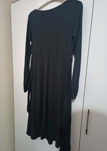 Uzun Kollu Siyah Hamile Elbisesi - Görsel 2