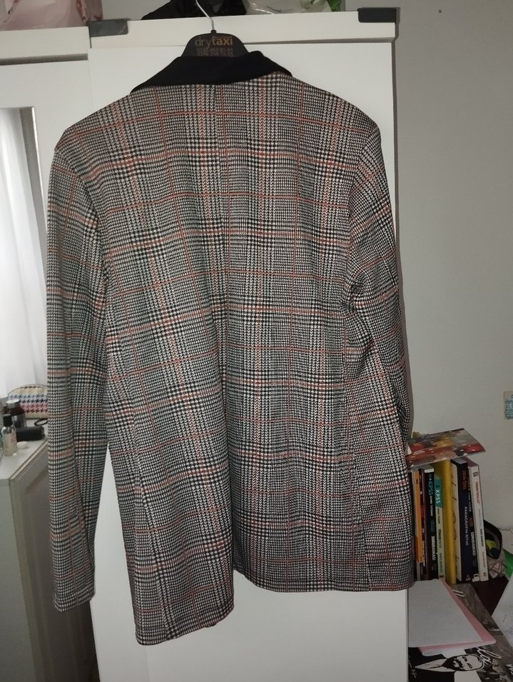 Trendyol Düğmeli Ekose Kadın Blazer Ceket - Görsel 3