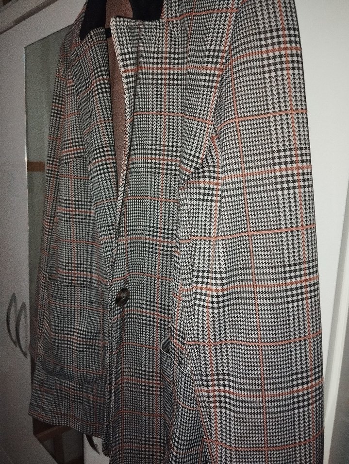 Trendyol Düğmeli Ekose Kadın Blazer Ceket - Görsel 2