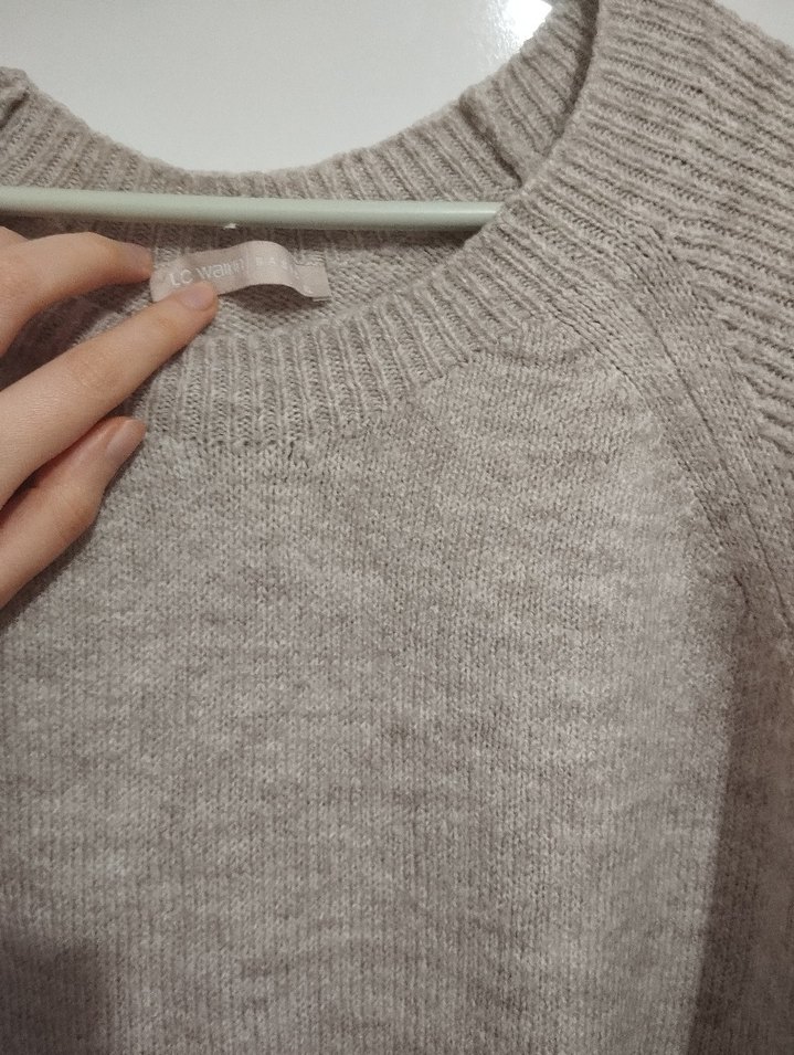 LCW Bej Kadın Triko Bisiklet Yaka Kazak - Görsel 2