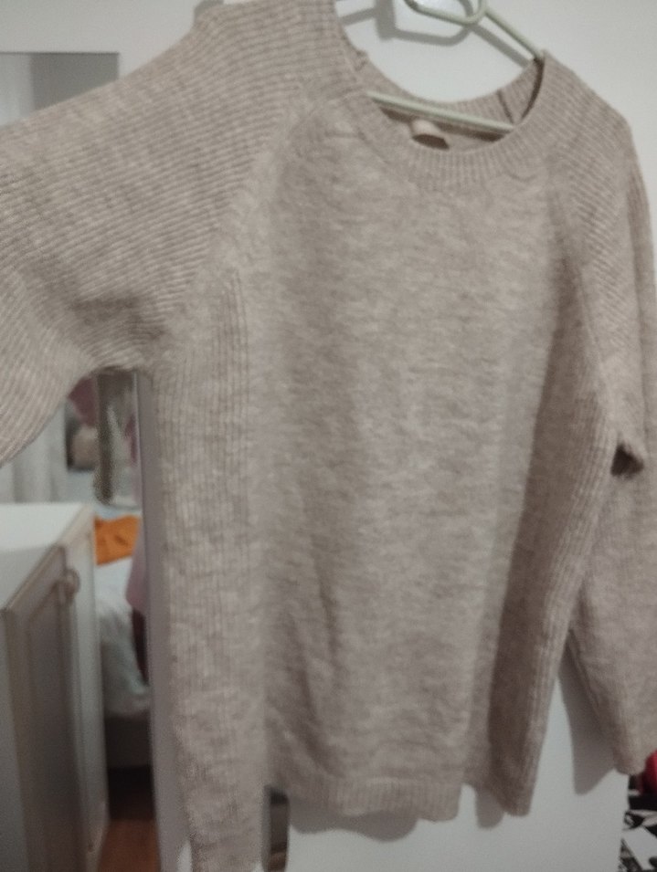 LCW Bej Kadın Triko Bisiklet Yaka Kazak - Görsel 3