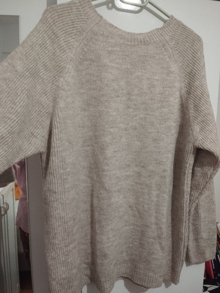 LCW Bej Kadın Triko Bisiklet Yaka Kazak - Görsel 4