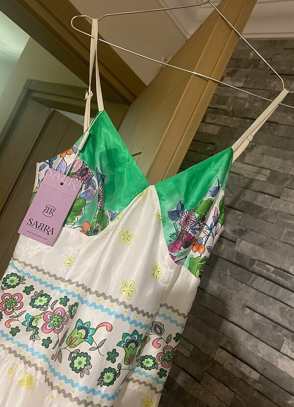 İpek ip askılı elbise - Görsel 2