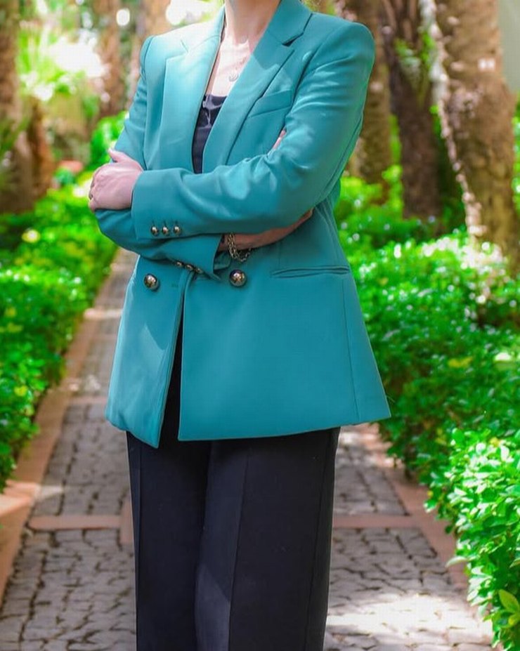 Mango Yeşil Düğmeli Midi Kadın Blazer Ceket - Görsel 2