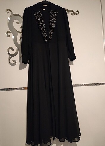 Taşlı ve kemerli abaya - Görsel 6