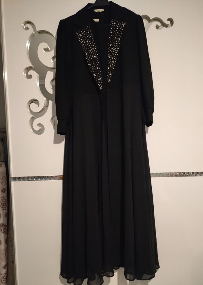 Taşlı ve kemerli abaya  - Görsel 4