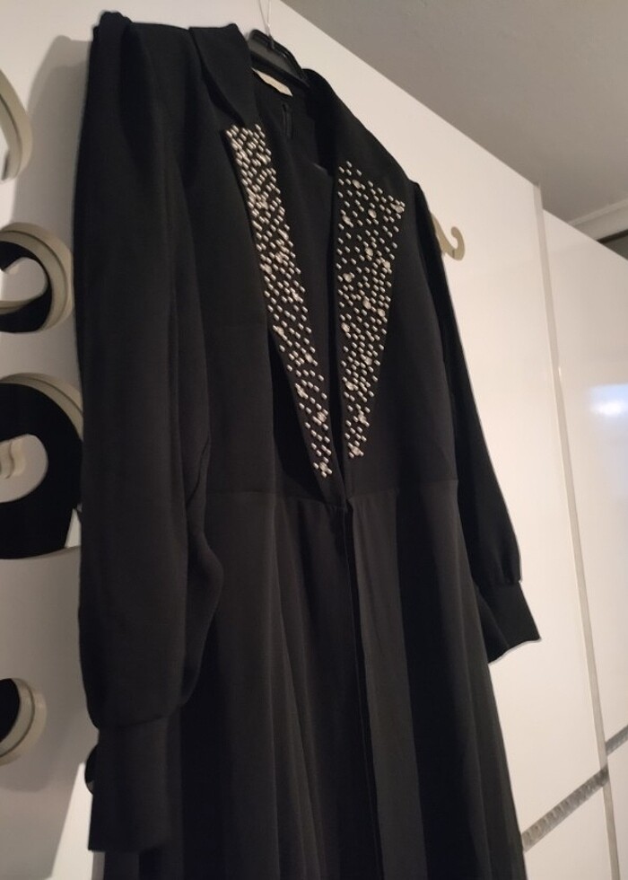 Taşlı ve kemerli abaya  - Görsel 5