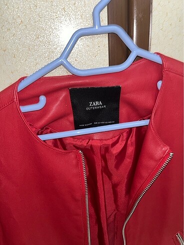 xs Beden Kırmızı Zara Deri Ceket
