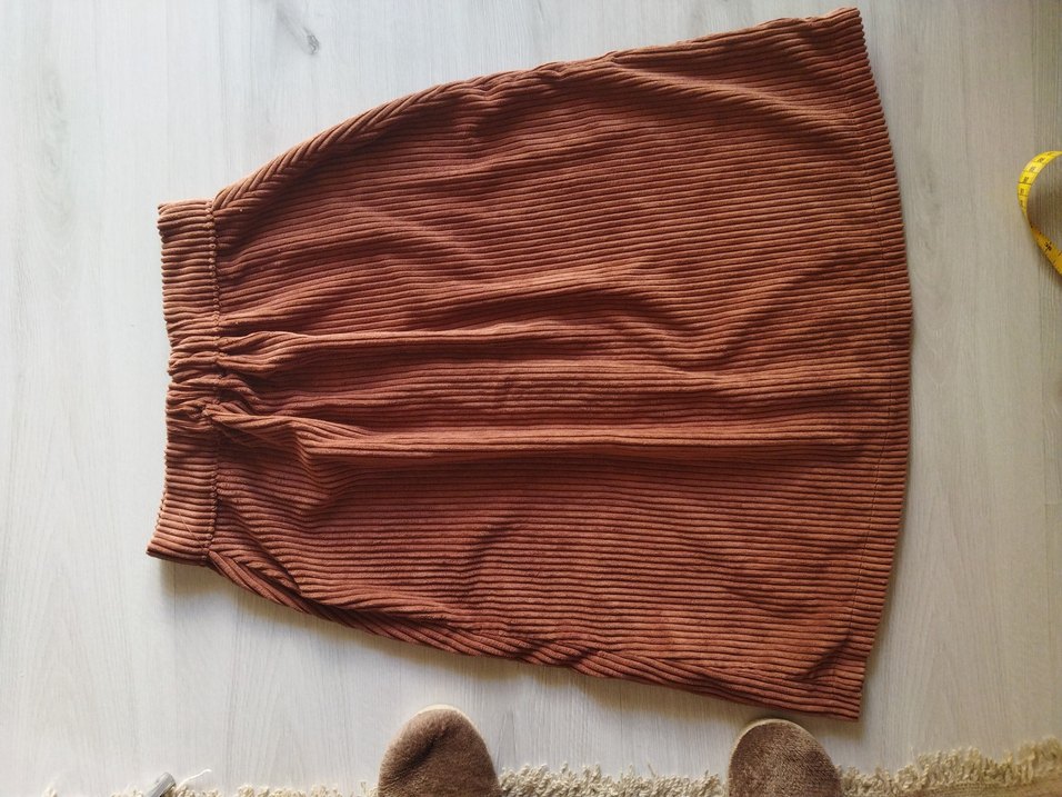 Düğmeli Kahverengi Midi etek - Görsel 2