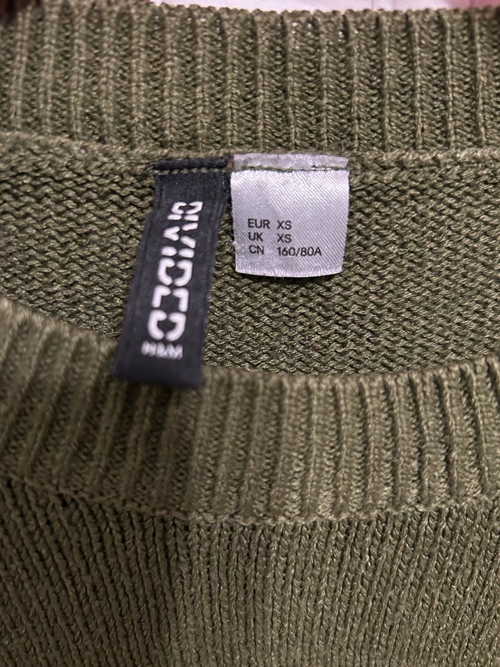 Kadın yeşil Triko Salaş Bisiklet Yaka Kazak - Görsel 2