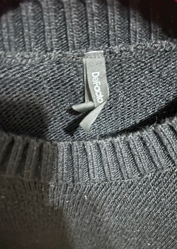 Siyah Örgü Kadın Kazak - Görsel 2