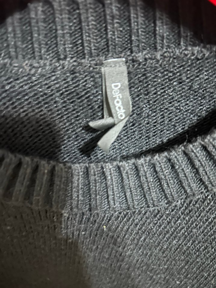 Siyah Örgü Kadın Kazak - Görsel 2