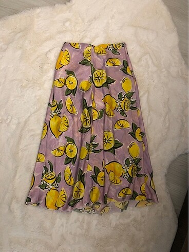 Zara limon motifli etek