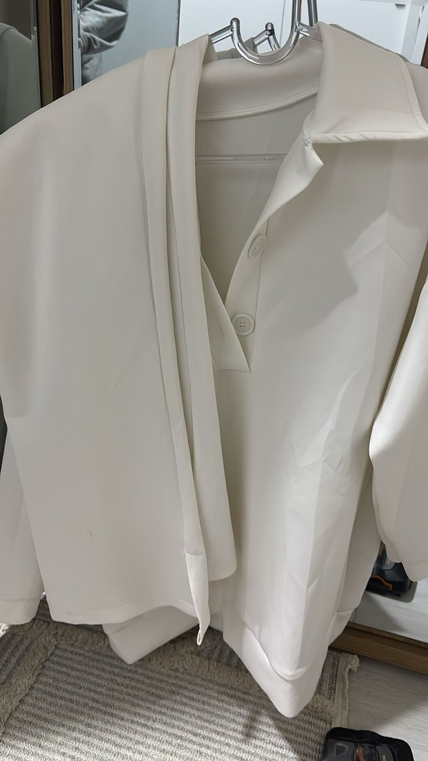 Beyaz Keten Hamile Bluzu - Görsel 2