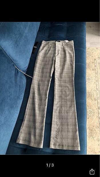 Bershka ekoseli pantolon