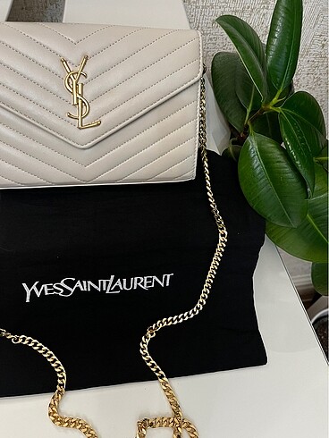  Beden ten rengi Renk YVES SAINT LAURENT Krem Renk Deri Çanta