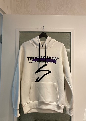 Beyaz Kapüşonlu Kadın Sweatshirt S Beden