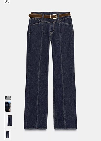 m Beden lacivert Renk Zara Düğmeli Lacivert Regular Fit Kot Pantolon 38 Beden