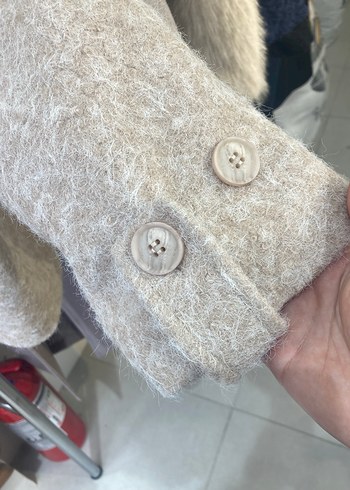 m Beden Siyah Yünlü Tüylü Yaka Midi Kadın Kaban Oversıze M Beden