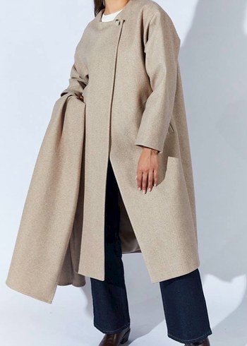 Zara Antrasit Renk Oversize Kaban S Beden Şal Detaylı