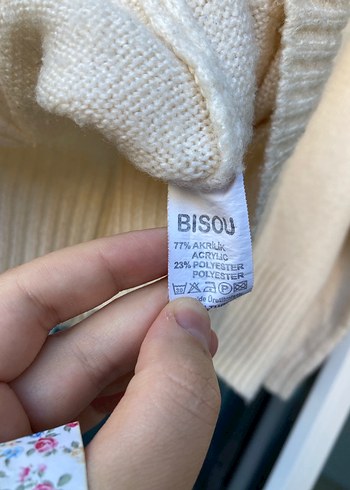 Diğer Krem Kadın Örgü Yün Kazak Standart Beden