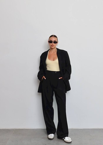 Kadın Siyah Blazer Oversıze Ceket S Beden - Görsel 7