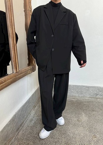 Kadın Siyah Blazer Oversıze Ceket S Beden - Görsel 3