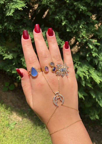 Altın Renk Zincir Zirkon Taşlı Şahmeran - Görsel 2