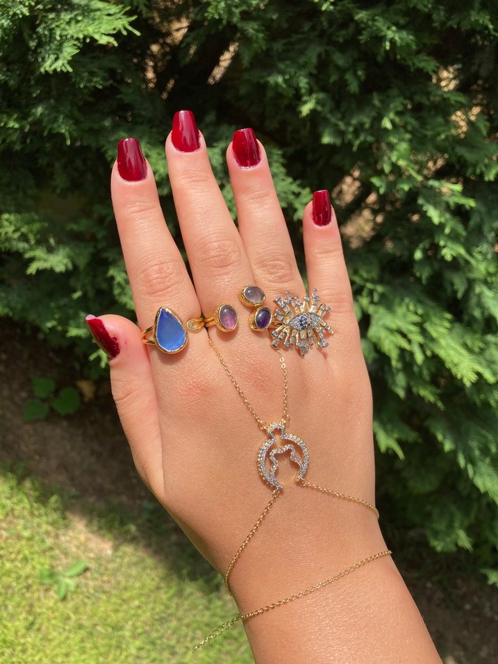 Altın Renk Zincir Zirkon Taşlı Şahmeran - Görsel 2