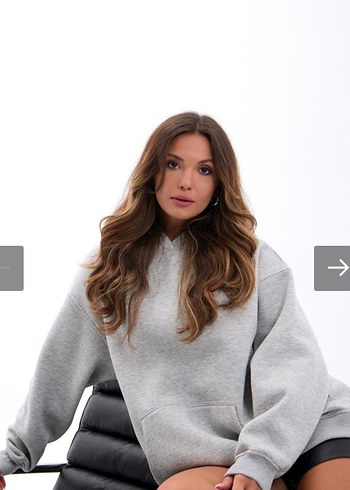 Gri Kapüşonlu Salaş Sweatshirt OVERSIZE ÜÇ İPLİK M BEDEN