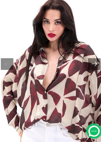 American Vintage VİNTAGE DESENLİ OVERSIZE GÖMLEK L BEDEN
