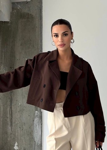 m Beden Kahverengi Mini Zara Trençkot M Beden