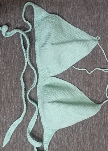 Bohem Tarz Turkuaz Örgü Bralet bikini ust el örgüsü - Görsel 2