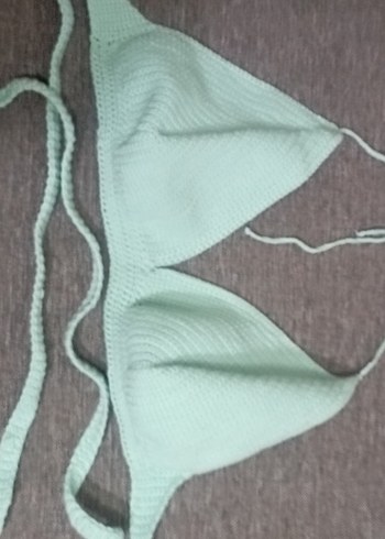 Bohem Tarz Turkuaz Örgü Bralet bikini ust el örgüsü - Görsel 4