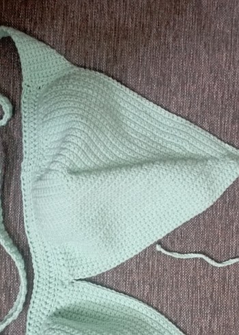 Bohem Tarz Turkuaz Örgü Bralet bikini ust el örgüsü - Görsel 3
