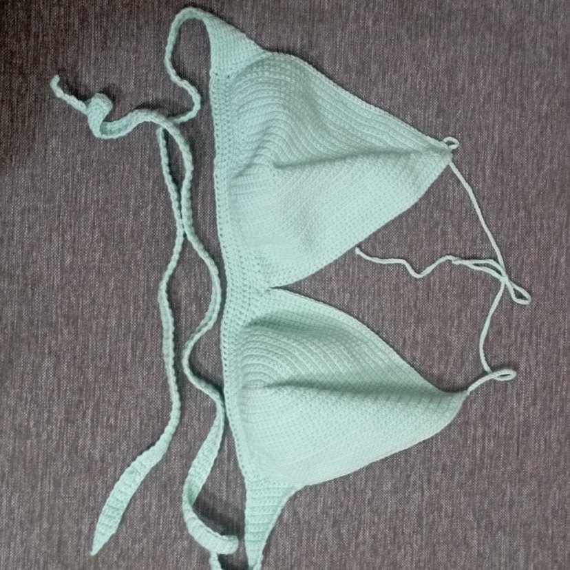 Bohem Tarz Turkuaz Örgü Bralet bikini ust el örgüsü - Görsel 2