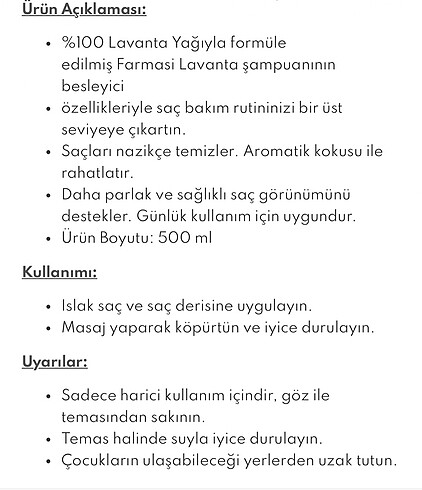 Beden Farmasi lavanta şampuanı