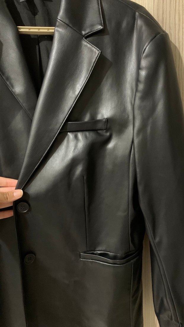 H&M Siyah Deri Kadın Ceket - Görsel 2