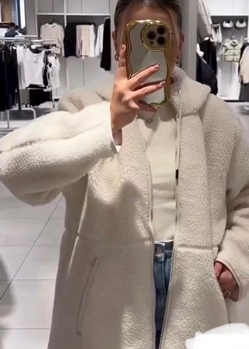 Kapüşonlu Peluş Kadın Ceket - Görsel 2