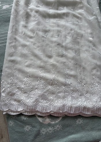 İşlemeli Beyaz Tül Perde - Görsel 7