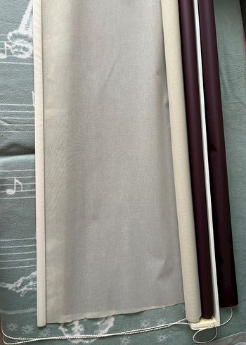 Mürdüm mor ve beyaz stor perde - Görsel 8