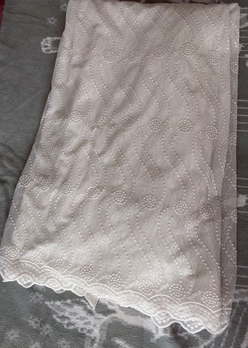 Bohem Tarz Beyaz Nakışlı Tül Perde - Görsel 8