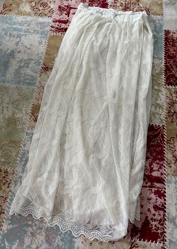 Bohem Tarz Beyaz Nakışlı Tül Perde - Görsel 5