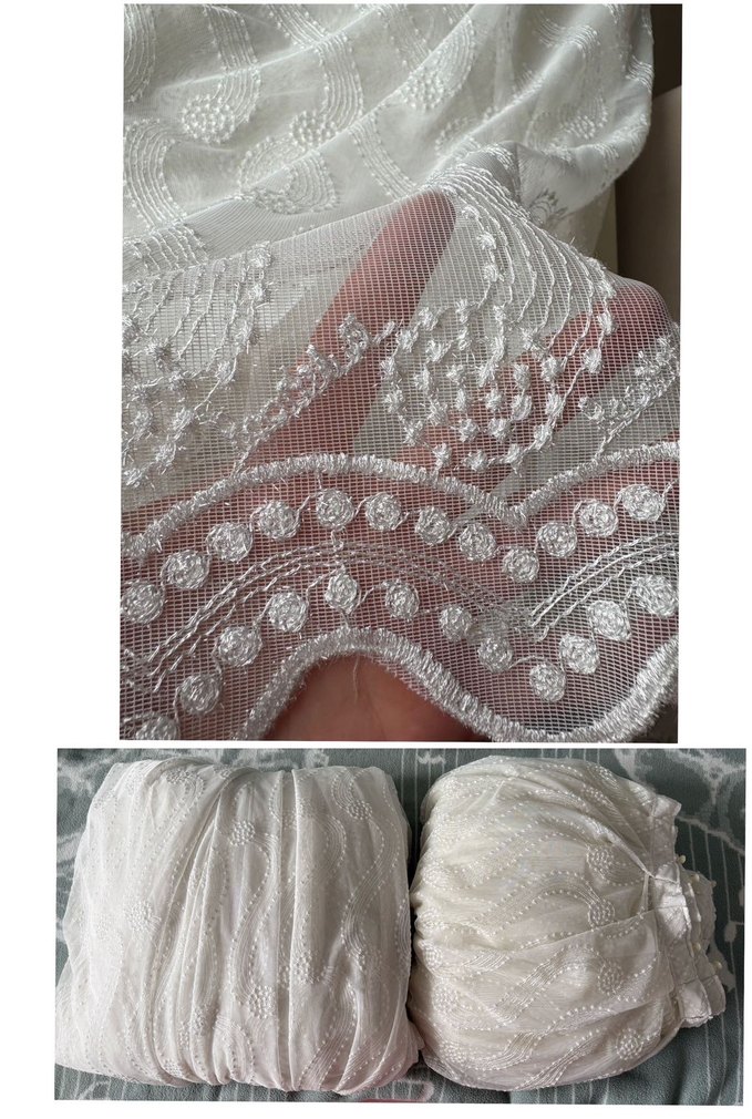 Bohem Tarz Beyaz Nakışlı Tül Perde - Görsel 2