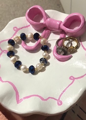 Fiyonk Detaylı El Yapımı Seramik Süs Tabak - Görsel 3